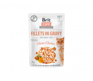 Brit Care Cat konservuotas pašaras katėms maiš. Fillets in Gravy Choice Chicken 85 g