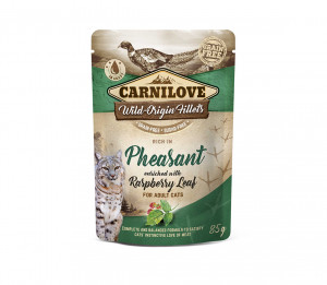 Carnilove konservuotas pašaras katėms maiš. Pheasant Raspberry Leaves 85 g