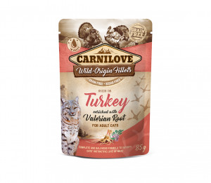 Carnilove konservuotas pašaras katėms maiš. Turkey Valeriana 85 g
