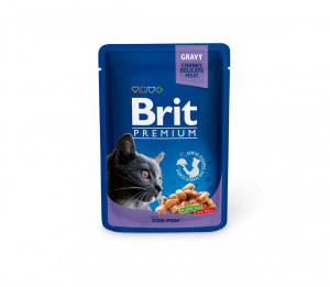 Brit Premium konservuotas pašaras katėms maiš. Cod Fish 100 g x 24