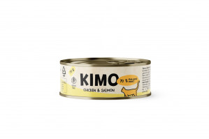 Kimo Chicken&Salmon konservuotas pašaras katėms su vištiena ir lašiša (70g x 24vnt.)
