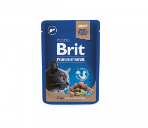 Brit Premium konservuotas pašaras katėms maiš. Liver for Sterilised 100 g x24