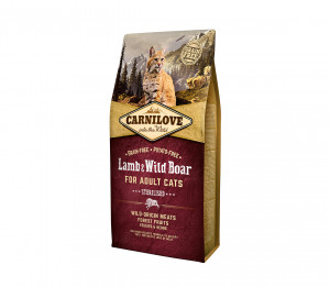 Carnilove Lamb&Wild Boar Adult Cat Sterilised sausas pašaras katėms 0