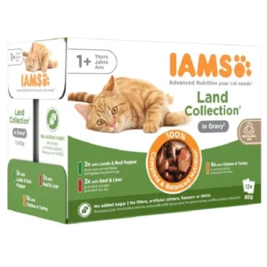 IAMS Delights Land Collection in Gravy 12x85 g – konservai katėms | Akvanamai