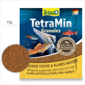 Tetra TetraMin Granules visavertis pašaras akvariumo žuvims, 15 g